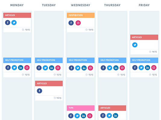 Image of SmarterQueue's scheduling calendar view