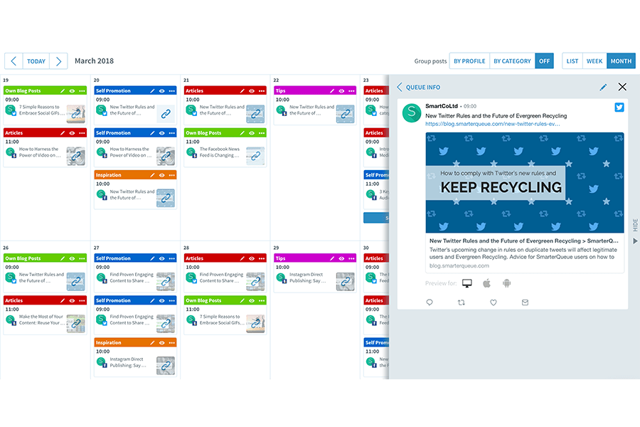 SmarterQueue streamlines your social media publishing