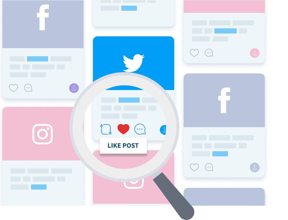 With social listening, you can setup streams to monitor brand or industry keywords and more