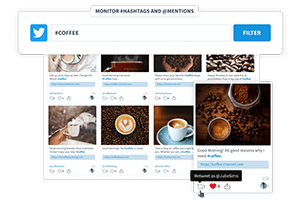 With social listening, you can setup streams to monitor brand or industry keywords and more